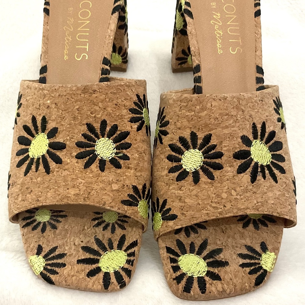 Coconuts By Matisse Kristin Boho Cottage Core Resort Y2K Mule Heel Sandal Sz 10M - Picture 7 of 16
